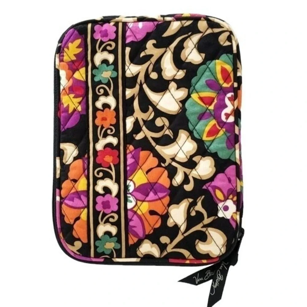 NWOT Vera Bradley Suzani Black & Tan Floral Paisley iPad Tablet Sleeve Case